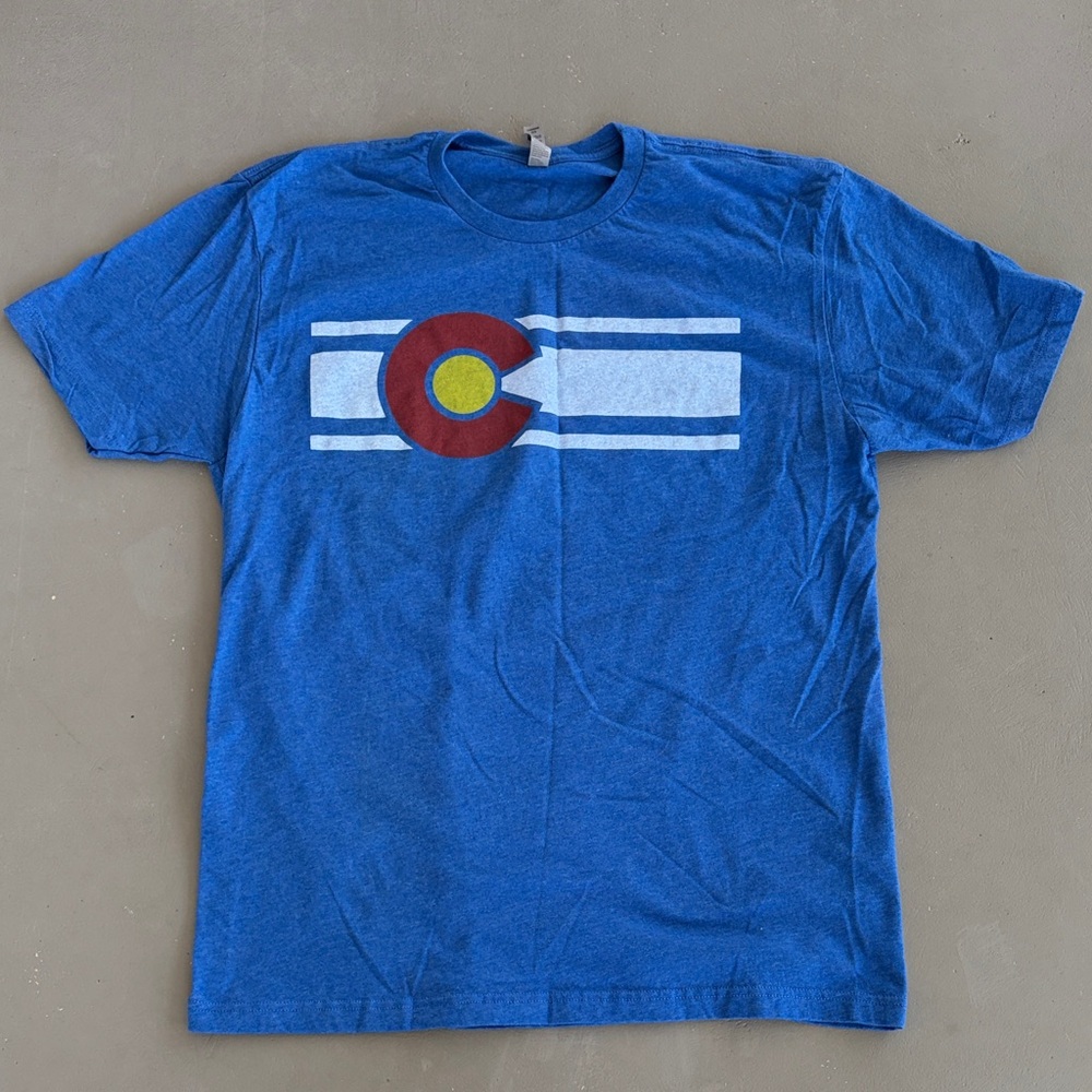 Next Level Apparel Blue Colorado Flag Tee Size XL